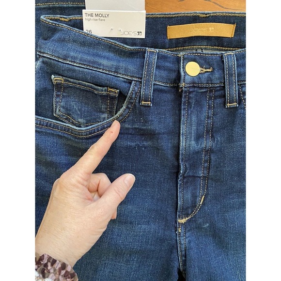 NWT Joe's Jeans The Molly High-Rise Flare Jean Womens 26 Blue Dark Wash Comfy - Picture 12 of 16